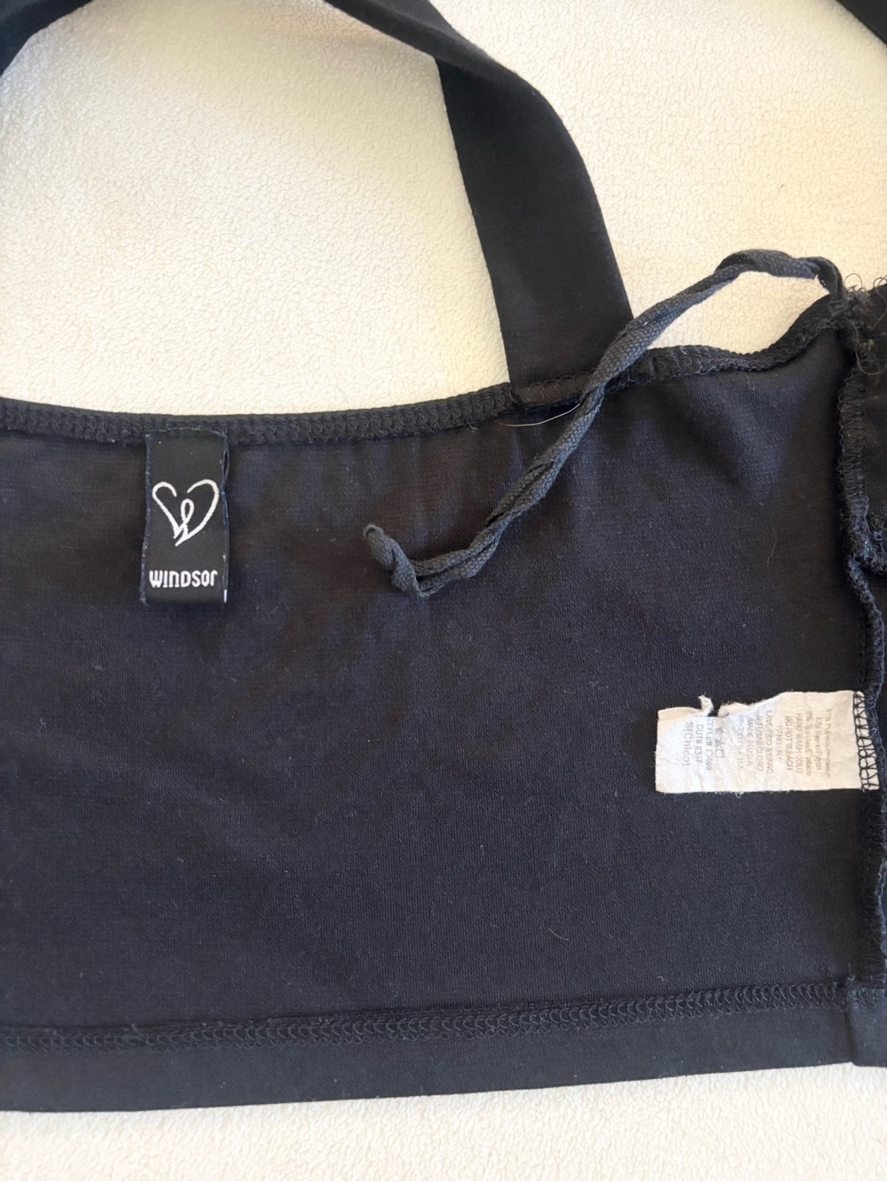 Windsor Small Black Ruched Bustier Crop Top Criss Cross Straps - Picture 9 of 10